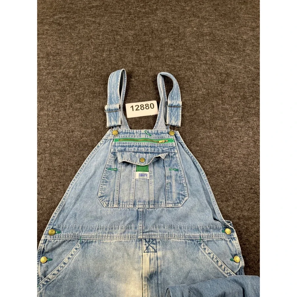 Liberty Carpenter Bib Overalls Mens 42x25.5 Blue Cotton Workwear Stonewashed